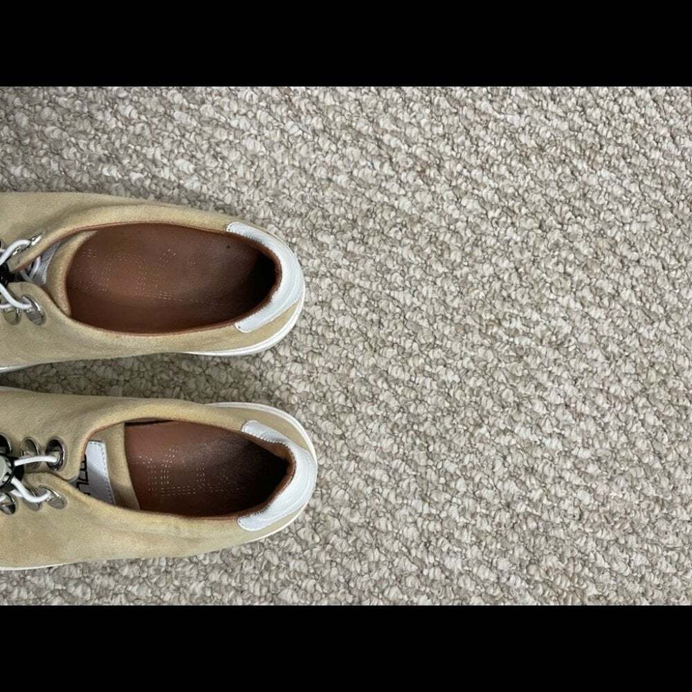 MJUS Anthropologie lace up sneaker shoes size 37 cream tan - Picture 4 of 11
